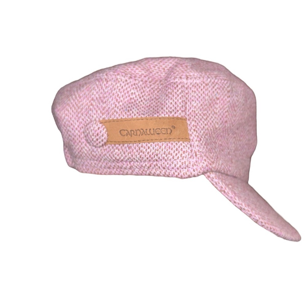 Soft Pink/Purple Textured Newsboy Hat with Short Brim